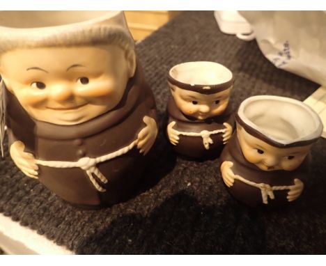Three Goebel monk jugs one large and two small