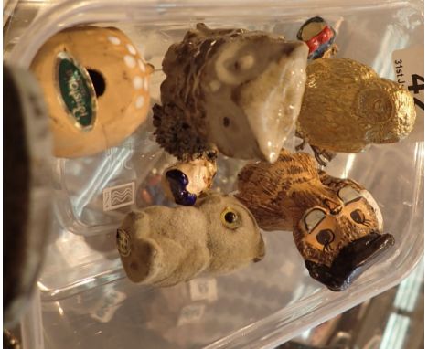 Box of model owls 