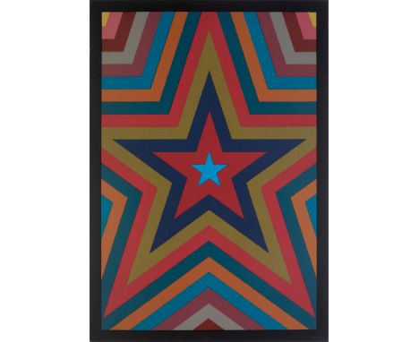 SOL LEWITT (United States, 1928 - 2007)."Five pointed star with colorbands", from the Suite Olympic Centennial, 1992.Silkscre