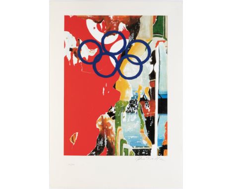MIMMO ROTELLA (Italy, 1918 - 2006).Untitled, 1992.Lithograph on 270 grams Vélin d'Arches paper, copy 110/250.Signed and numbe