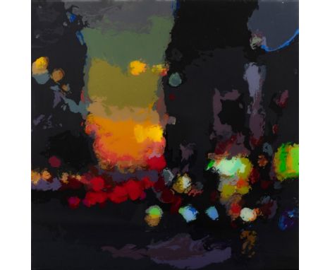FABIO CAMAROTTA (Argentina, 1965)."Lights I", 2015.Acrylic pressed with glass, "pressed print", on wood.Signed, titled, dated