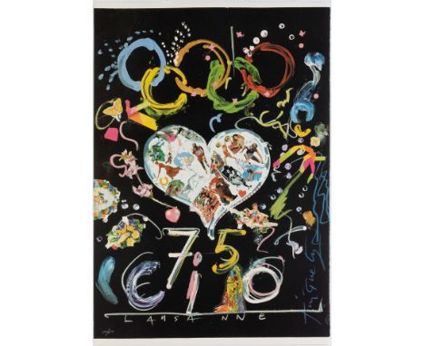 JEAN TINGUELY (Switzerland, 1925 -1991).Untitled, 1991, from the series "Olympic Suite".Lithograph on 270 grams Vélin d'Arche