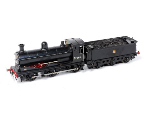 Ex North Eastern Railway 0-6-0 goods engine No. 57566 as black BR, some internal detail between frames and reversing rod and 