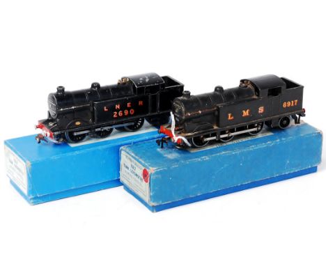 A Hornby Dublo post war EDL7 LMS tank engine (FG-BFG) together with a similar LNER black No. 2690 (FG-BFG)