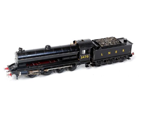 North Eastern Railway Raven class 0-8-0 black goods engine - postwar LNER lettering No. 3470 with can motor, and with 6 wheel