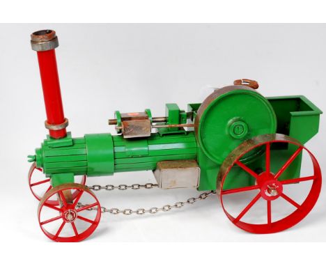 Scratch built model of a Traction Engine, un-powered example, constructed from metal and gun metal components, finished in re