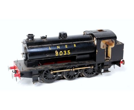 LNER black 0-6-0 class J94 saddle tank engine LNER No. 8035 fitted with heavy skate pickup, representation of internal cylind