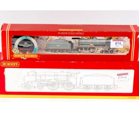 A Hornby R257 Schools class engine and tender 'Dover' together  with R2181 Sevenoaks, both BR lined green, both with instruct