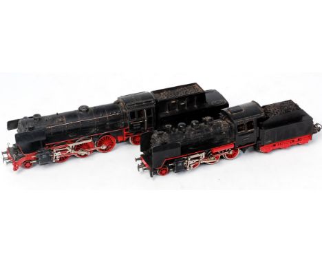 A Marklin 3-rail FM800 (3003) BR24 2-6-0 in DB black/red (G), and a DA800 (3005) BR23 2-6-2 in DB black/red (G)