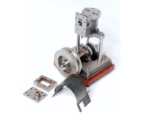 Scratch built vertical marine type engine made from machined steel unknown make cast single cylinder 12.5 inch bore? x 1.5 in
