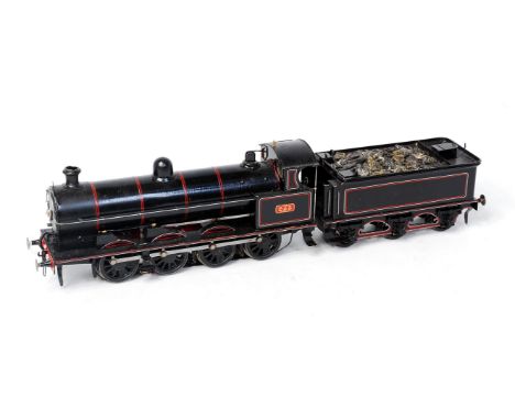 LNWR black G2 0-8-0 goods engine No. 253 with can motor and skate pickup and 6 wheel tender, attractive paint finish (G-VG)
