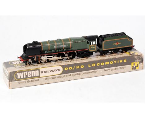 A Wrenn Railways W2228 AM2 BR green 'City of Edinburgh' engine and tender, Mk2 chassis, 5 pole motor, packer No. 3 on box bas