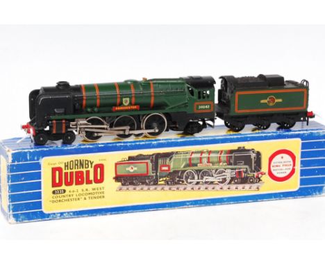 A Hornby Dublo 3235 3-rail 'Dorchester' engine and tender complete with instructions and guarantee (VG-BG)