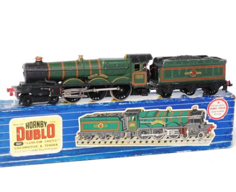 A Hornby Dublo 3221 3 rail 'Ludlow Castle' engine and tender, some paint loss to raised edges (G-BP)
