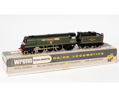A Wrenn Railways W2266/A BR green streamlined Bulleid Pacific engine and tender, Golden Arrow insignia, number 34092 'City of