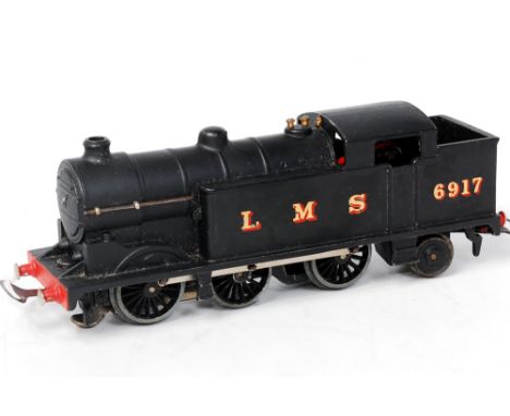 A Hornby Dublo prewar couplings EDL7 LMS serif lettered tank engine, repainted(GR)
