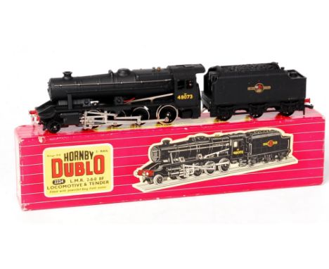 A Hornby Dublo 2-rail 2224 LMR class 8F engine and tender No. 48073 (G-BG)
