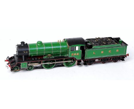 LNER Darlington green 4-4-0 Hunt Class No. 288 'The Percy' engine fitted with large skate pickup and connected 6 wheel  tende