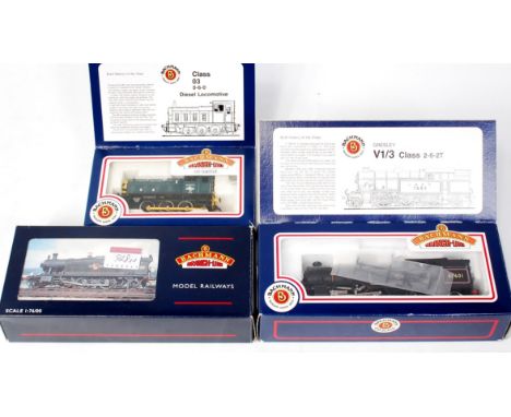3 Bachmann locomotives 31-352 BR blue class 03 diesel shunter (G-BG), 31-601 BR black class V1 tank engine (G-BG) and 32-136 