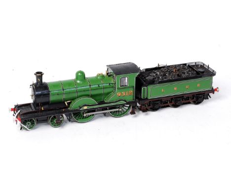 LNER Doncaster green 4-4-0 engine No. 9312 with connected 6 wheel tender with can motor and large skate pickup (G-VG)