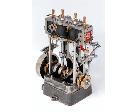 Stuart type compound launch type engine, high pressure 1.5 inch bore x 1.5 inch stroke, low pressure 2 inch bore x 1,5 inch s