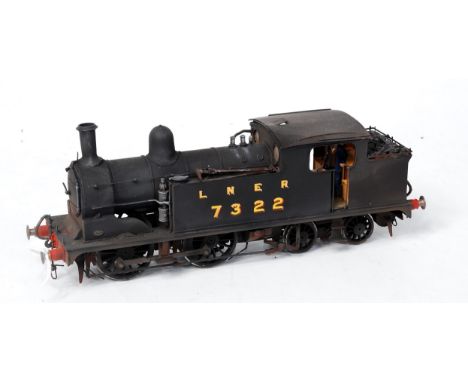 Kit built from Connoisseur Models kit class G5 0-4-4 black finescale LNER 7322 finished in weathered matt black ,a well detai