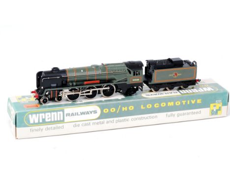 A Wrenn Railway W2287 BR green rebuilt West Country class engine and tender, No. 34036 'Westward Ho', with 200 instructions, 