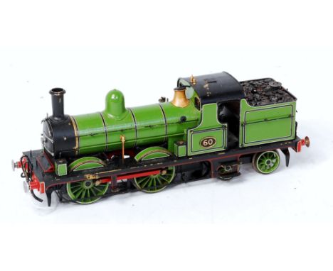 North Eastern Railway green 0-4-4 tank engine No. 60 fitted with can motor and large skate pickup - a few chips to cab roof (