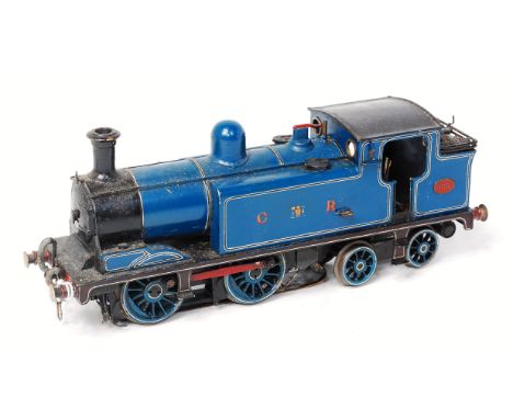 CR blue 0-4-4 tank engine No. 109 fitted with skate pickup and can motor - loco has been well weighted and fitted with 3 link