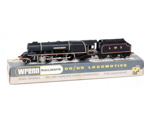 A Wrenn Railways W2241 LMS black 'Duchess of Hamilton' engine and tender, with instructions, no smoke deflectors version (M-B