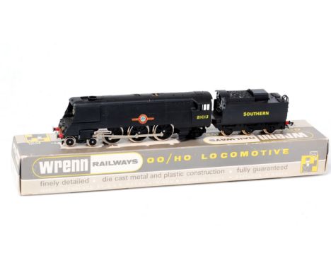 A Wrenn Railways W2278 Bulleid Southern black streamlined pacific engine and tender 'Blue Funnel' (G-BG), packer No. 3 on box