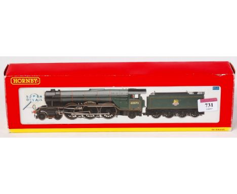 A Hornby R2536 BR green class A3 engine and tender 'St Gatien' with GN type tender, DCC ready (G-BG)