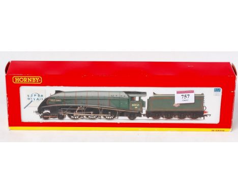 A Hornby R2615 BR green class A4 engine and tender 'Wild Swan', DCC ready (G-BG)
