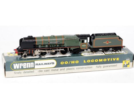 A Wrenn Railways W2299 BR lined green Stanier class 8P engine and tender 'Queen Elizabeth', no instructions, packer No. 2 on 
