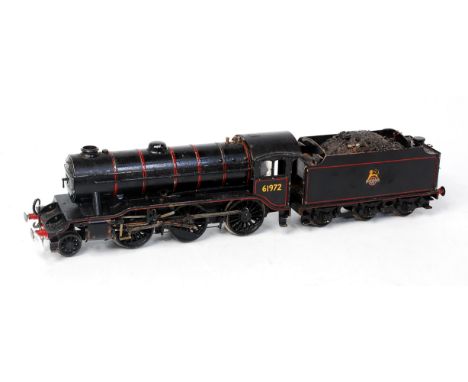 BR black No. 61972 class K3 c/w 2-6-0 engine with connected 6 wheel tender - possible Bassett-Lowke mechanism, paintwork coul