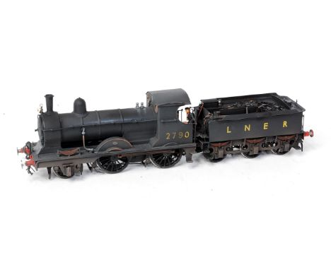 Kit built from S&D Models Kit class E5 2-4-0 black LNER loco No. 2790 with 6 wheel GE tender - a well detailed model finished
