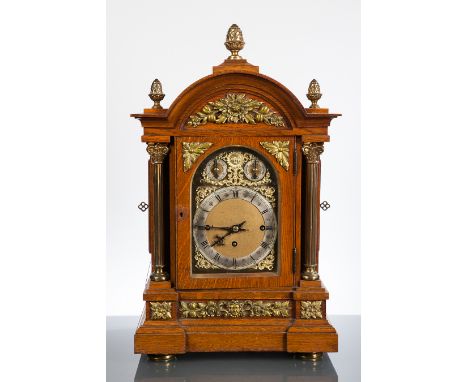 19TH CENTURY GERMAN OAK BRACKET CLOCK
by Winterhalder and Hofmeier, serial number 2887, with silvered Roman numeral chapter r