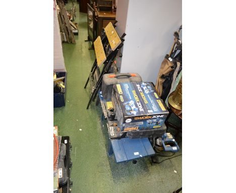 Tools - Workzone tile cutter; Workzone saw bench; a Bosch POF500A router; Silverline electric planer; Workzone 1800w sliding 
