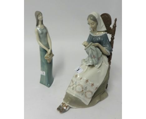 Lladro, two figures, height 26cm.