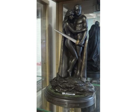 Two modern figures, 'The Magic of King Arthur' sculptures by Raymond Gross with certificates.