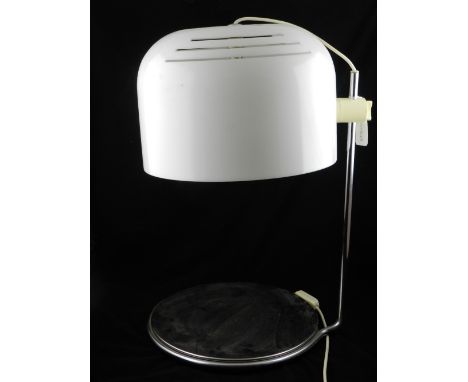 A 1970s chrome table lamp with white perspex shade.