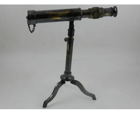 A Ottoway and Co. miniature telescope on tripod stand. 