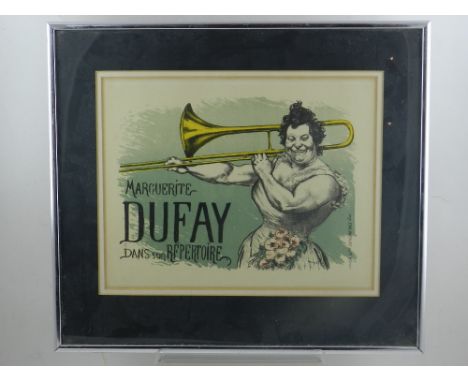 A print of a 19th century French poster entitled 'Marguerite Gufay Dans Son Repertoire'. H: 25cm W: 31cm
