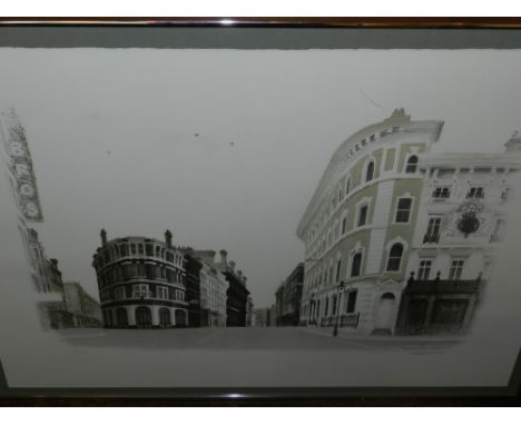 After David Gentleman, (20th century British), Covent Garden, lithograph 100/120, signed in pencil lower right, 40 x 64cm.