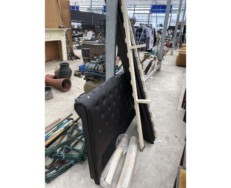 A MODERN LEATHERETTE DOUBLE BED, AS NEW 