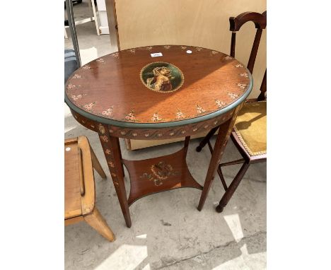 AN ITALIAN STYLE INLAID COFFEE TABLE WITH LOWER SHELF 