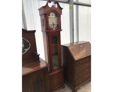 A TEMPUS FUGIT MAHOGANY LONG CASE CLOCK 