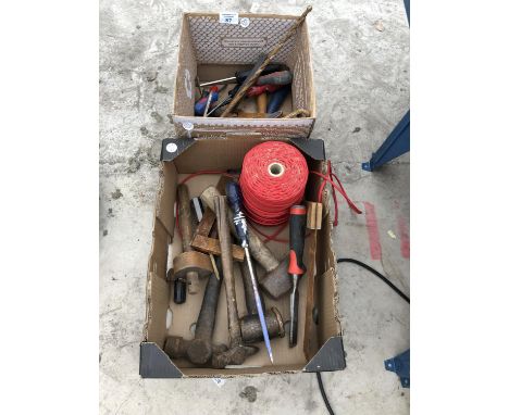 TWO BOXES OF ASSORTED HAND TOOLS 