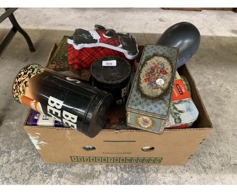 A LARGE BOX FILLED WITH VINTAGE TINS 