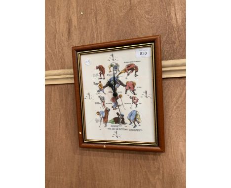 A CERAMIC GOLFERS CLOCK 